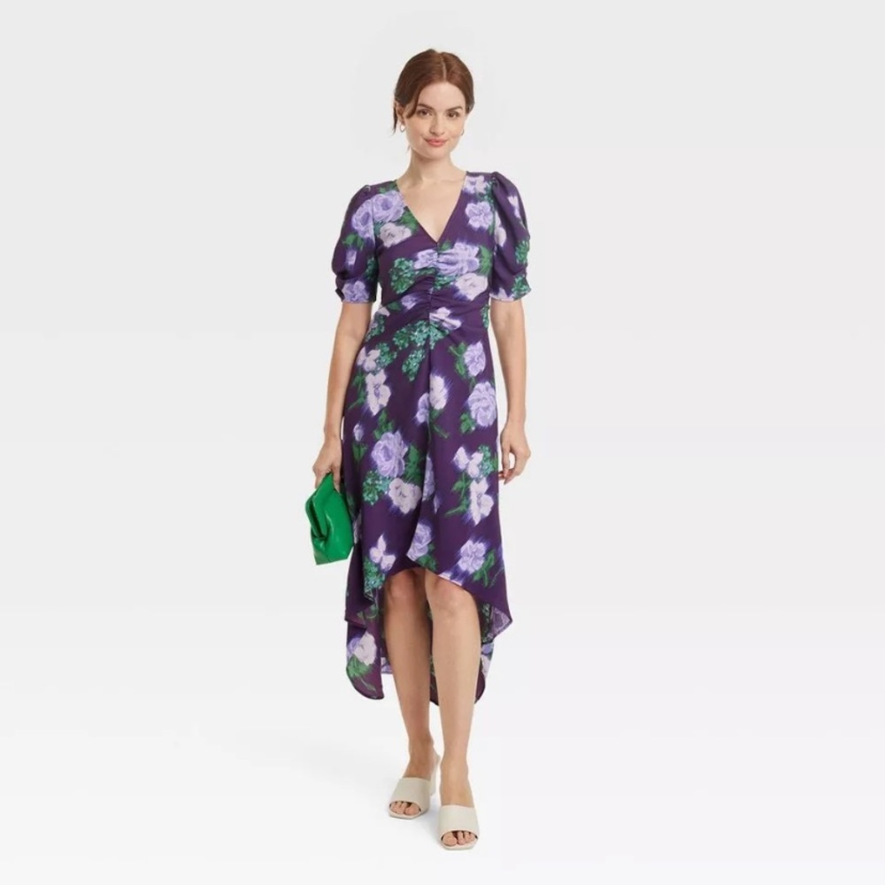 A New Day Crepe Short-Sleeve Midi Dress